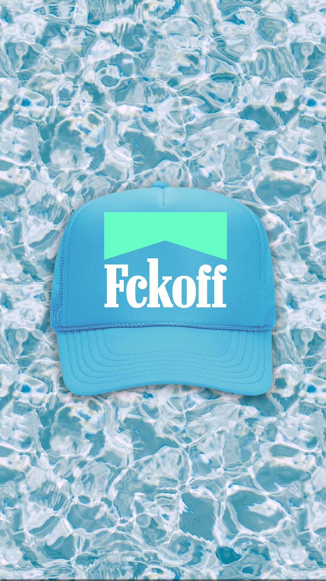 FCKOFF x Marb. Trucker Hat (Light Blue & Mint)