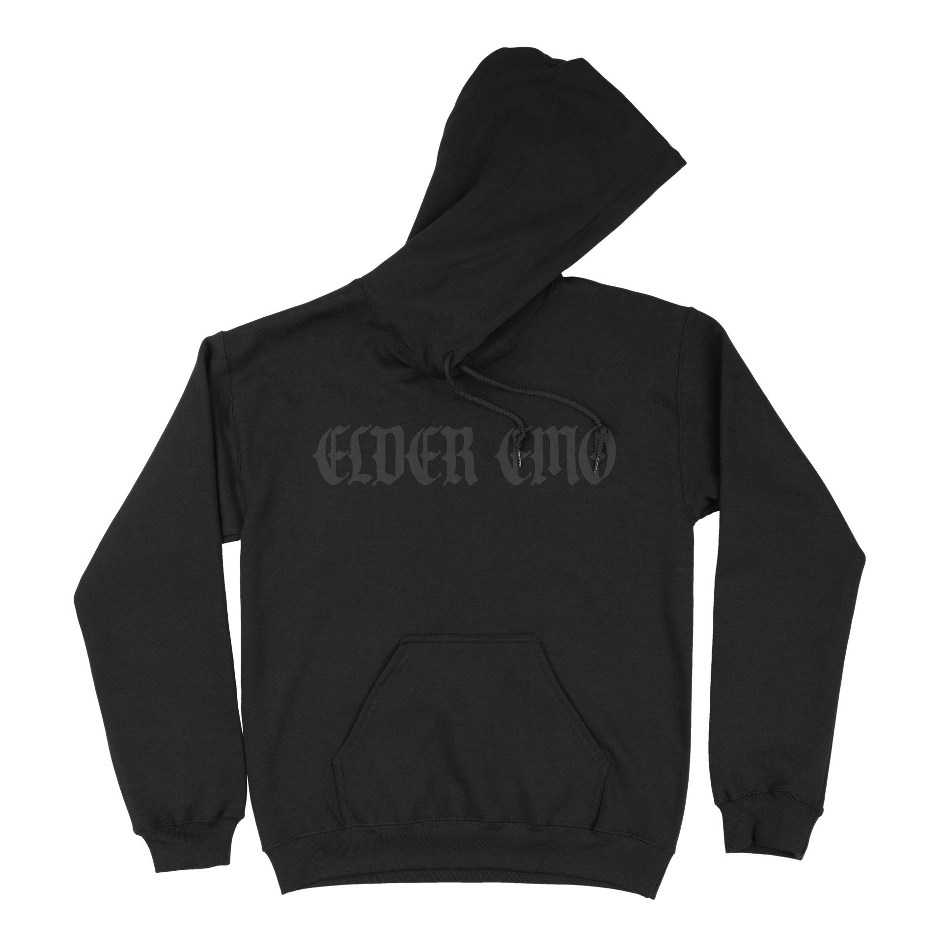 Elder Emo Hoodie Tonal Black Charcoal FCKOFF Clothing Co