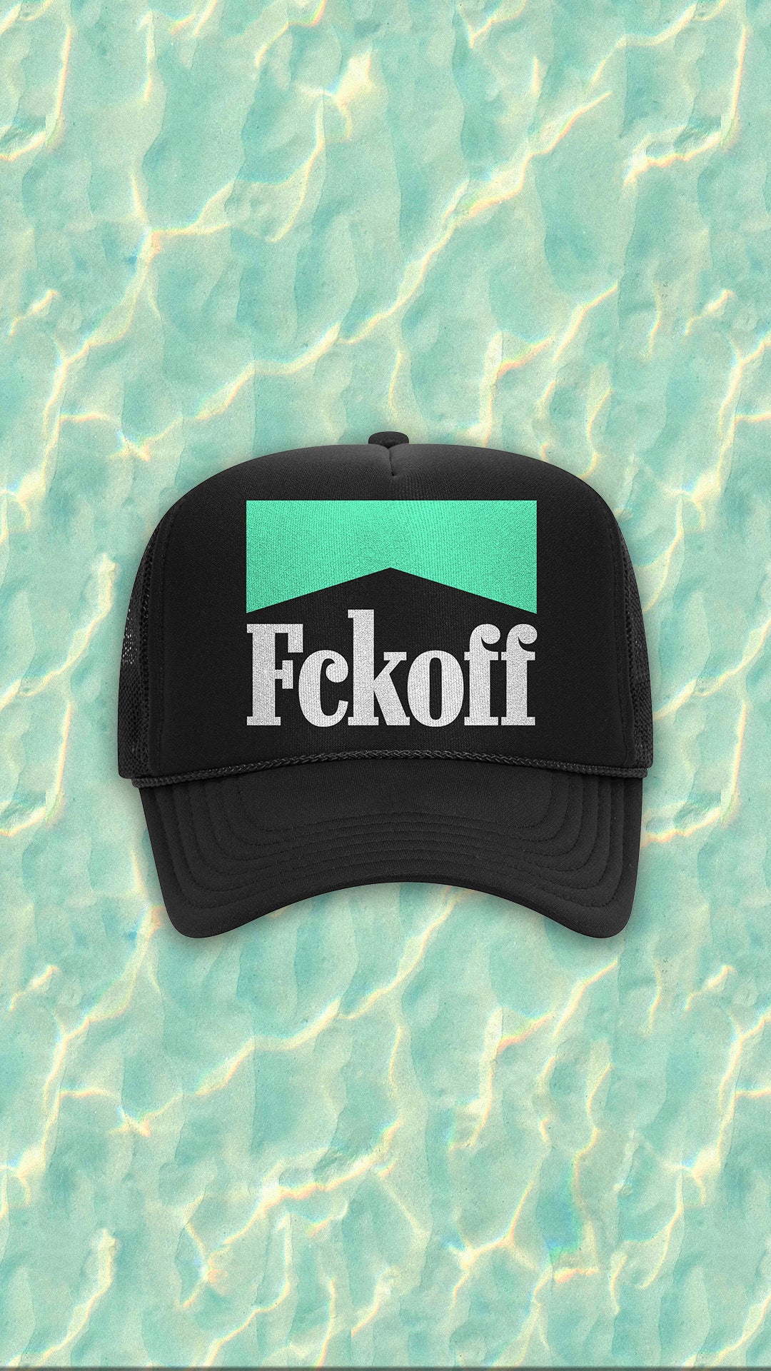 FCKOFF x Marb. Trucker Hat (Black & Mint)