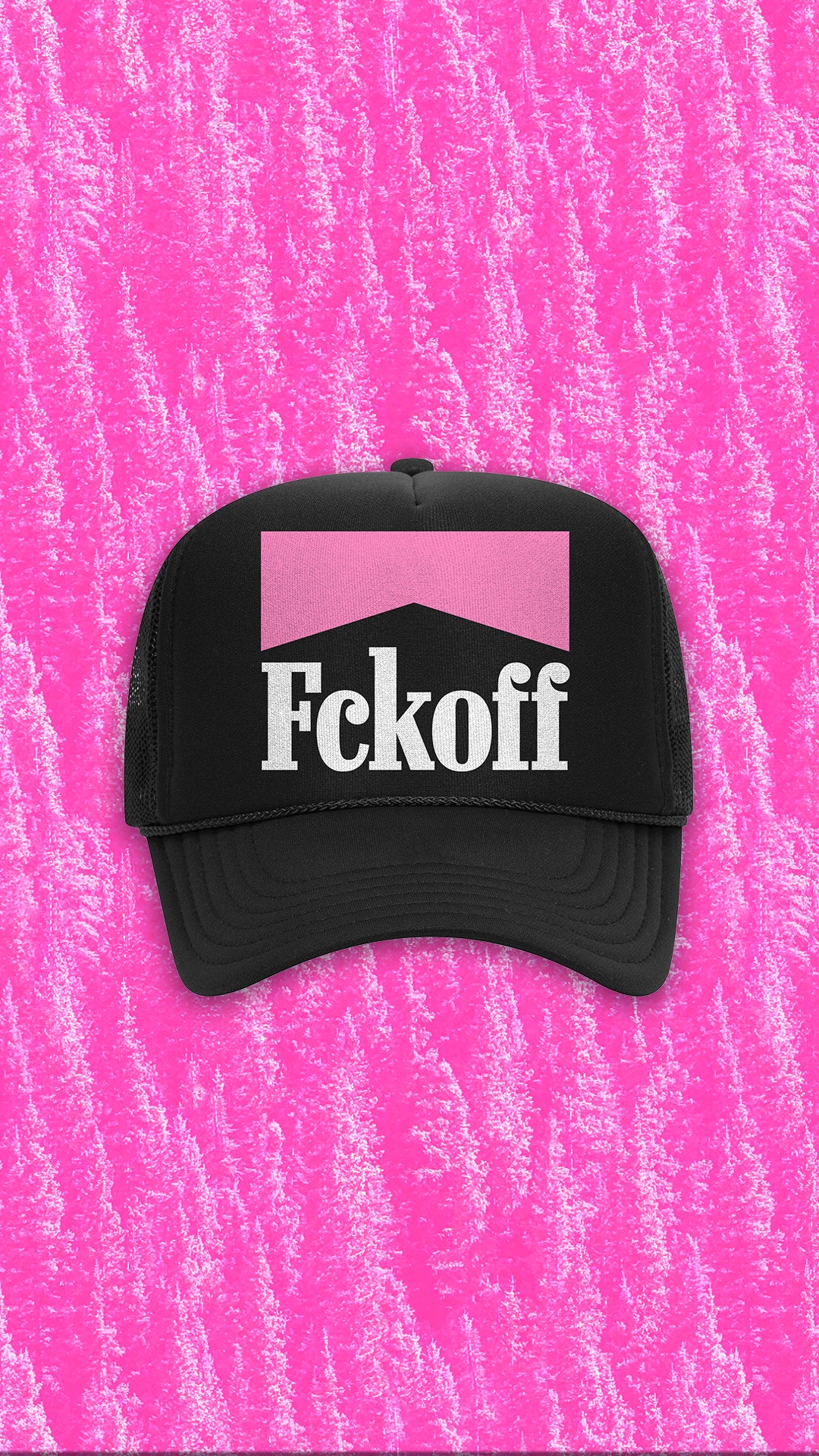 FCKOFF x Marb. Trucker Hat (Black & Pink)