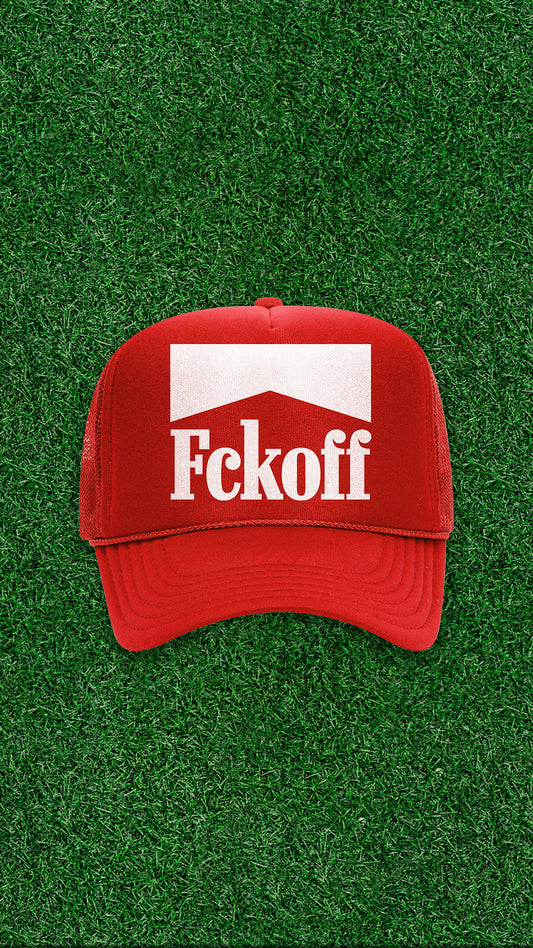 FCKOFF x Marb. Trucker Hat (Red & White)